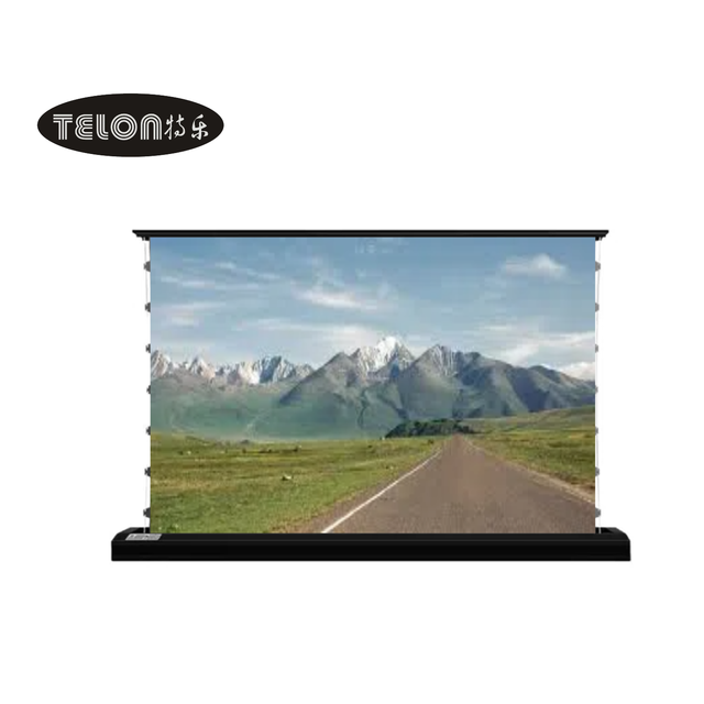 100 120inch 4K Motorized Floor up Screen 16:9 Format Remote Control 1-Year Warranty for Home Cinema Electric Roll-Up Projection