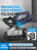 Ponceuse à béton et ciment 3 têtes avec moteur sans balais 2500W, pour sols et murs, ponceuse à sol époxy, polisseuse de sol