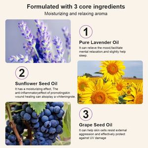 Aceite Puro de Lavanda Esencial, Hidratante Multiusos, Aceite 100% Puro y Natural, Aceite de Semilla de Uva, Hidratante para Después de la Ducha, para Rostro y Cuerpo, Masaje - Product Image 3