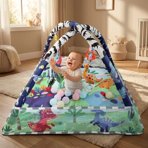 <span class=keywords><strong>Gimnasio</strong></span> de Actividades para Bebés 3 en 1 Personalizable con Diseño de Dinosaurio, con Malla Protectora, para el Desarrollo Temprano de Habilidades, Entrenamiento de Coordinación Mano-Ojo, Regalo para Bebés - Product Image 3