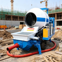 Bétonnière diesel professionnelle avec pompe, mini bétonnière et pompe fournie par l'usine