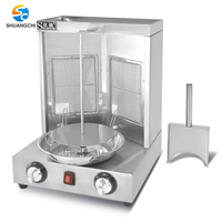 Machine à Kebab et Shawarma Semi-Automatique en Acier Inoxydable avec Roulement pour Usage Domestique et Professionnel, Production de Viande, Inclut Pompe et Moteur