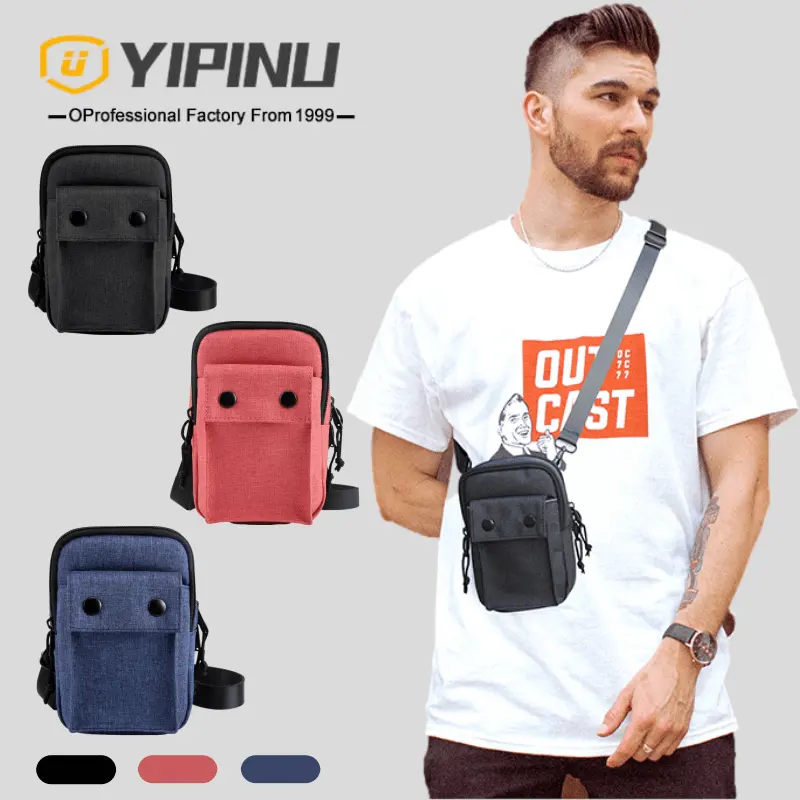 YIPINU men travelling side bag small cross body bag chest satchel messenger bag