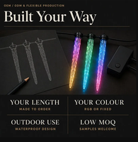 Guirlandes lumineuses de style glaçon alimentées par USB, éclairage ambiant décoratif avec des glaçons et des flocons de neige pour le toit et la décoration des fêtes