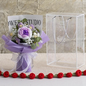 Handmade Crocheted <b>Bouquet</b>, Knitted Rose, Woven Flower, a Luxurious Gift for Friends, <b>Artificial</b> Flower - Product Image 6