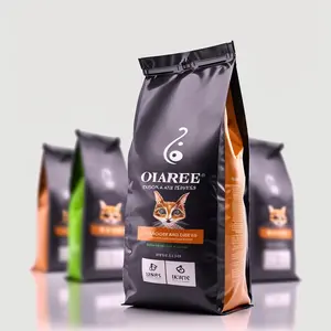 Low MOQ 125g 250g 500g 1kg Custom Logo Aluminum Foil Flat Bottom Food Bag Coffee Bean Snack Tea Resealable Food Grade Packaging