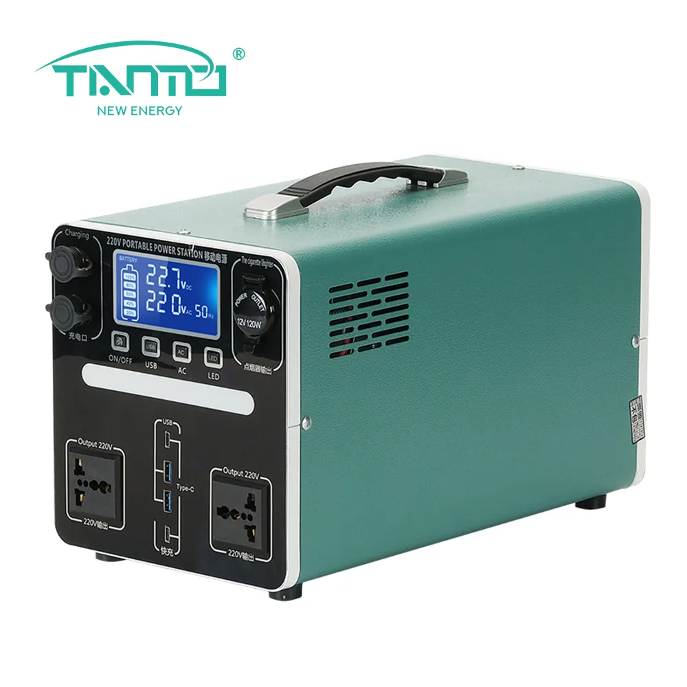 Tianmo 1000W 2000W 3000W 5000W LiFePO4 Energy Storge Power Bank Portable Power Station for Camping Outdoor Solar Emergency