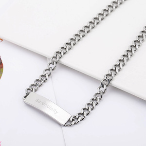 สร้อยคอเหล็กไทเทเนียมสำหรับผู้ชาย ดีไซน์โค้งรูปทรงเรขาคณิต ของขวัญเครื่องประดับ - Product Image 2