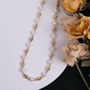 Collar de Perlas de Agua Dulce Naturales con Ojo de Gato y Cielo Estrellado, Chapado en Oro de 14k, Estilo Otoño/Invierno - Product Image 2