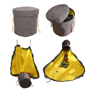 Toy Storage Bag SlideAway Basket Kids Play Mat Foldable Toy Storage Bag for Easy Clean Up