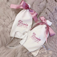 Boîte à bijoux personnalisée avec logo, pochette en velours satiné avec cordon de serrage, sac cadeau pour bracelet, bague, boucles d'oreilles