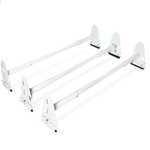 Heavy Duty Van Tetto Cremagliera Rotonda Bar Tre Bar Set Acciaio Inox Opaco Bianco - Product Image 1