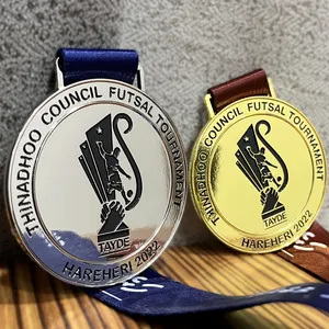 Desain kustom Logo Anda sendiri 3D emas logam maraton menjalankan penghargaan Bola Basket Sepak Bola Bola Voli medali olahraga