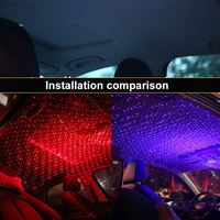 Atmosfera-Lampada Auto-Luci-Montaggio Luce Usb Laser Auto-Ambiente-Decorazione Auto-Sul Tetto stella