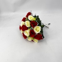 Bouquet de roses artificielles multicolores en soie, bouquet de roses pour mariage, décoration de fête à domicile, fausse fleur personnalisable