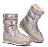 Bottes de neige mi-mollet en peluche pour filles, motif flocon de neige neuf couleurs, collection hiver SiTAQi, antidérapantes, vente en gros et au détail