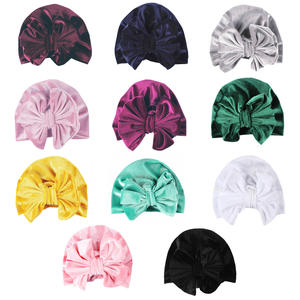 قبعة أطفال لطيفة بالجملة غطاء رأس بتصميم عمامة قابلة للمط اغطية الرأس بأقواس للأطفال إكسسوارات شعر أحدث تصميم للفتيات الأطفال - Product Image 3