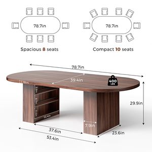 Table à manger rectangulaire extensible en bois noir de luxe moderne avec base cannelée, écologique et durable - Product Image 4