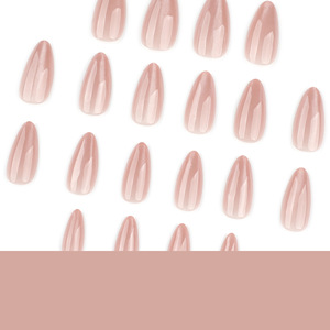 <span class=keywords><strong>Faux</strong></span> <span class=keywords><strong>ongles</strong></span> à presser en gros, élégants et chics pour le quotidien, taille moyenne, avec base douce ton blush et texture chromée brillante - Product Image 4