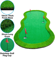 Tapis de putting de golf de grande taille en gazon synthétique artificiel de conception élégante, marque GP, GPC004, durable, pour l'entraînement au golf, avec drapeau/tasse, utilisation intérieure/extérieure