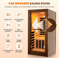 Ruang Sauna Inframerah Jauh Tunggal Modern untuk 1-2 Orang, Perakitan Mudah, Desain Khusus untuk Rumah