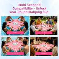 Table de Mahjong et de Poker Flottante Étanche en EVA avec Porte-Gobelets, Plateau Flottant pour Jeux Aquatiques Estivaux