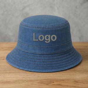 Chapeau Bob en Denim avec Broderie Personnalisée, Style Vintage Streetwear - Product Image 4