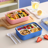 Boîte à lunch isotherme en acier inoxydable Botu Cartoon avec couvercle, boîte en plastique scellée pour étudiants et employés de bureau, conteneur portable