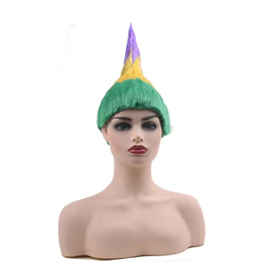 Perruques BOB Mardi Gras Ombre Violet Jaune Vert Longues Ondulées pour Femmes Filles Perruques Synthétiques pour Cosplay Fête Halloween - Product Image 2