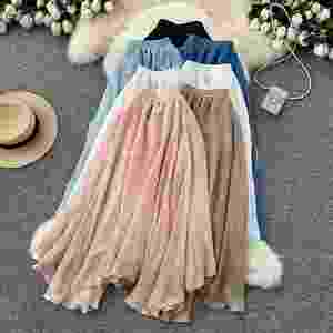 Falda Recta de Cintura Imperio para Mujer, Verano 2025, Informal, Transpirable, de Spandex/Poliéster, Elegante, Venta al Por Mayor - Product Image 1