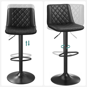 <span class=keywords><strong>SONGMICS</strong></span> Siège moderne en cuir pu <span class=keywords><strong>tabouret</strong></span> de <span class=keywords><strong>bar</strong></span> pivotant en métal tabourets de <span class=keywords><strong>bar</strong></span> pivotants en métal en gros chaise ou salle à manger cuisine - Product Image 3