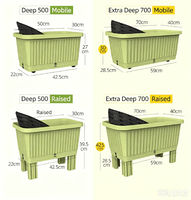 Jardinière rectangulaire en plastique PP blanc crème, moulée par injection, avec grille, légère et durable, pour légumes et fleurs