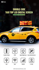Reklam kaydırma su geçirmez 4G Wifi için taksi çatı üst LED dijital ekran P4 araç Led ekran - Product Image 6