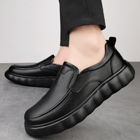 Chaussures mocassins pour homme, chaussures décontractées en cuir souple, taille 37-45, légères, semelle épaisse, confortables pour la marche.