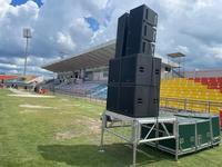 Système de sonorisation professionnel d'occasion T.D Taichee Dual 12 pouces 16+8 Line Array avec câbles complets, amortisseurs de suspension et table de mixage