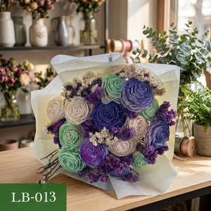 Ramo de Rosas Secas LB-013 Multicolor, Naturales, de Larga Duración, Arreglo Floral para Bodas - Product Image 4
