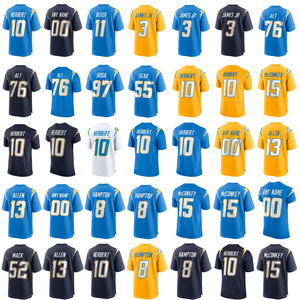 Nouveau maillot de <span class=keywords><strong>football</strong></span> américain Herbert des Chargers de Los Angeles pour homme 2025 – Respirant, grande <span class=keywords><strong>taille</strong></span>, 100 % polyester, brodé et cousu - Product Image 1