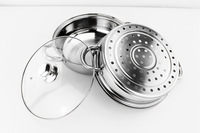 Cuiseur Vapeur Multifonction en Acier Inoxydable de 28 cm, Marmite à Soupe Ménagère, Batterie de Cuisine de Gros à 2/3/4/5 Couches