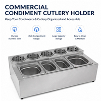 Support de condiments en acier inoxydable, station de service pour bacs GN, pour cuisine commerciale et restauration