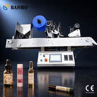Machine d'étiquetage automatique horizontale pour bouteilles rondes BANMO, applicateur d'autocollants enveloppants de bureau, pour huiles essentielles, sérums, cosmétiques