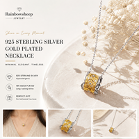 Collier en argent sterling 925 avec zircon, plaqué or 18 carats, pendentif coulissant en filigrane, chaîne vintage pour femme, bijoux en gros personnalisés