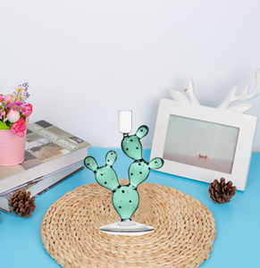 Venta al por mayor de <span class=keywords><strong>candelabro</strong></span> cónico de pilar de cristal de <span class=keywords><strong>cactus</strong></span> en 3D personalizado - Product Image 3