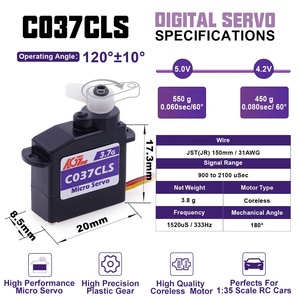 AGFRC C037CLS 0,55 kg 0,06 sec Réponse rapide Moteur sans noyau 3,7 g <span class=keywords><strong>Micro</strong></span> servo <span class=keywords><strong>RC</strong></span> pour petits modèles <span class=keywords><strong>RC</strong></span> - Product Image 6