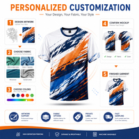 T-shirt personnalisé imprimé sur toute la surface, impression par sublimation 3D, 100% polyester, séchage rapide, respirant, vêtements de sport, uniformes d'équipe, en gros
