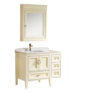 Modern single vanity wash basin bathroom cabinets with mirror KQ-6002