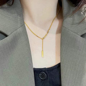 Zhou Family Peace Lucky Charm Necklace For Women Geometric Zinc Alloy 10cm Extended Chain Gift Fashion Pendant Necklaces - Product Image 4