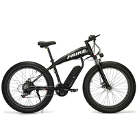 Vélo de montagne électrique tout-terrain à pneus larges de 26 pouces avec batterie au lithium, frein à disque central, suspension avant sans balais, idéal pour la neige et le sport