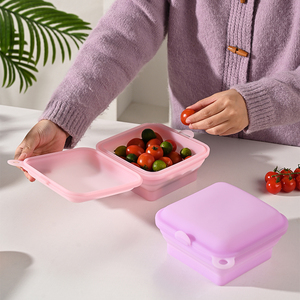 กล่องใส่อาหารซิลิโคนทรงสี่เหลี่ยมแพลตตินั่ม พับได้ เก็บอาหารสดใหม่ <span class=keywords><strong>ใช้</strong></span>ในครัวเรือน เกรดสำหรับอาหาร ปิดผนึกได้ <span class=keywords><strong>ใช้</strong></span><span class=keywords><strong>กับ</strong></span><span class=keywords><strong>ไมโครเวฟ</strong></span>และช่องแช่แข็งได้ พกพาสะดวก ทันสมัย - Product Image 6