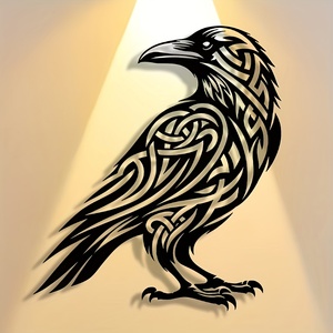 <span class=keywords><strong>Arte</strong></span> Mural de Cuervo Vikingo, Decoración de Silueta Metálica, Escultura de Pájaro de Estilo Nórdico, Decoración del Hogar sin Plumas, Artes Decorativas de Metal - Product Image 3