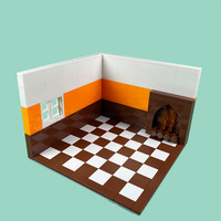 Bloques de Construcción Creativos MOC, Taberna, Bar de Vinos, Muebles Modulares en Miniatura, Decoración de Habitaciones para AFOL, Juego de Barra, Taburetes y Estantería